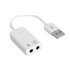 Empire Media USB-135 USB Type-A 3.5mm Stereo Jack Output, 3.5mm Mic Jack Input Bianco