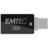 EMTEC T260B USB 32 GB USB A / Micro-USB 2.0 Nero, Acciaio inossidabile