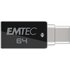 EMTEC T260C USB 64 GB Nero, Acciaio inossidabile