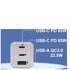 EWENT Caricabatterie rapido USB-C 3 porte 65W per laptop, MacBook, smartphone, tablet, iPhone