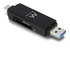 EWENT EW1075 lettore di schede Nero USB 3.0 (3.1 Gen 1) Type-A/Type-C