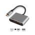 EWENT EW9700 cavo e adattatore video 0,15 m USB tipo-C HDMI + VGA (D-Sub) Nero, Argento