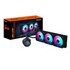GigaByte AORUS WATERFORCE II 360 AIO - 3x ventole ARGB da 120 mm, meccanismo a incastro, DAISY-CHAIN, compatibile con Intel LGA 1851 e AMD AM5