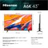 HISENSE TV LED Ultra HD 4K 43” 43A6K Smart TV, Wifi, HDR Dolby Vision, AirPlay 2