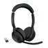 JABRA Evolve2 55 Wireless A Padiglione Bluetooth con Base di ricarica Nero