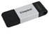 Kingston 80 USB 256 GB USB C 3.2 Gen 1 Nero, Argento