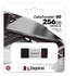 Kingston 80 USB 256 GB USB C 3.2 Gen 1 Nero, Argento