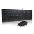 Lenovo Essential Wired Combo Black US Euro tastiera Mouse incluso Universale USB Nero