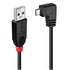 LINDY 31975 0.5m, USB 2.0 A/Micro USB B, 90°, M/M