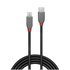 LINDY 36892 cavo USB 2 m USB 2.0 USB C Micro-USB B Nero, Grigio