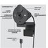 Logitech Brio 300 webcam 2 MP 1920 x 1080 Pixel USB-C Grafite
