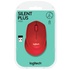 Logitech M330 Silent Plus Wireless Ottico 1000DPI Mano destra Rosso