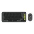 Logitech POP Icon Combo tastiera Mouse incluso Universale Bluetooth QWERTY Indiano Grafite, Verde