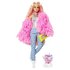 Mattel Barbie Extra Doll #3 in Pink Coat with Pet Unicorn-Pig