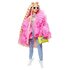 Mattel Barbie Extra Doll #3 in Pink Coat with Pet Unicorn-Pig