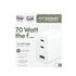 PanzerGlass empower™ by ® Turbo 70W Caricatore Multiplo incl. 2 x USB-C + USB-A | EU Plug | Bianco Argento