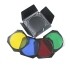 Phottix Set di alette, griglia e gelatine colorate per riflettore 7