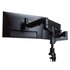 R-GO TOOLS Braccio porta monitor R-Go Caparo, braccio porta monitor doppio regolabile con molla a gas, capacità di carico 3-9 kg, nero