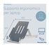 R-GO TOOLS Supporto per laptop R-Go Riser Basic, supporto per laptop pieghevole e regolabile, alluminio, argento