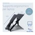 R-GO TOOLS Supporto per laptop R-Go Riser Document, supporto ergonomico, pieghevole e regolabile con portadocumenti, nero