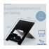 R-GO TOOLS Supporto per laptop R-Go Riser Flexible, ergonomico, regolabile e pieghevole, alluminio Hylite, nero