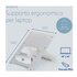 R-GO TOOLS Supporto per laptop R-Go Riser Flexible, supporto per laptop pieghevole e regolabile, in alluminio Hylite, argento
