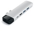 Satechi Pro Hub Adattatore Tipo-C in Alluminio con Ethernet - Uscita Video 4K HDMI, USB-C PD, Gigabit Ethernet, Porte USB 3.0 e Slot Scheda Micro SD Argento