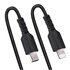 STARTECH Cavo USB-C a Lightning da 1m Certificato MFi, Cavetto iPhone Spiralato di Ricarica/Alimentazione, Resistente Cavo USB Tipo C a Lightning con Fibra Aramidica e Rivestimento TPE , Cavo Caricatore Nero