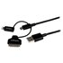 STARTECH .com Cavo di ricarica 3 in 1 da 1m - Multi USB a Lightning o Dock a 30 pin o Micro-USB per iPhone / iPad / iPod / Android - Certificato Apple MFi - USB 2.0