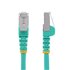 STARTECH .com Cavo Ethernet CAT 6a - 1m - Acqua - Cavo di rete LAN Low Smoke Zero Halogen (LSZH) - 10GbE 500MHz 100W PoE++ - Filo/Cavo patch schermato S/FTP con spinotto RJ45 antigroviglio e rilievi di trazione