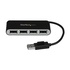 STARTECH Hub USB 2.0 portatile a 4 porte con cavo integrato - Perno e Concentratore USB compatto - Mini Hub USB2.0