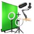 Streamplify Light 10 10 W + SCREEN LIFT Verde Alluminio + Light 14 anello di illuminazione LED + Microfono MIC RGB, USB-A, nero - braccio per microfono incluso