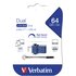 Verbatim 49967 64GB USB 3.0 Type-A/Type-C Nero, Blu, Argento