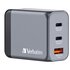 Verbatim GNC-65 Universale Nero, Grigio AC Ricarica rapida Interno 65W USB-C doppia + USB-A 30W