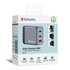 Verbatim GNC-65 Universale Nero, Grigio AC Ricarica rapida Interno 65W USB-C doppia + USB-A 30W