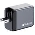 Verbatim GNC-65 Universale Nero, Grigio AC Ricarica rapida Interno 65W USB-C doppia + USB-A 30W