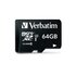 Verbatim MicroSDXC Pro 64GB Class 10 UHS-I Incl adattatore