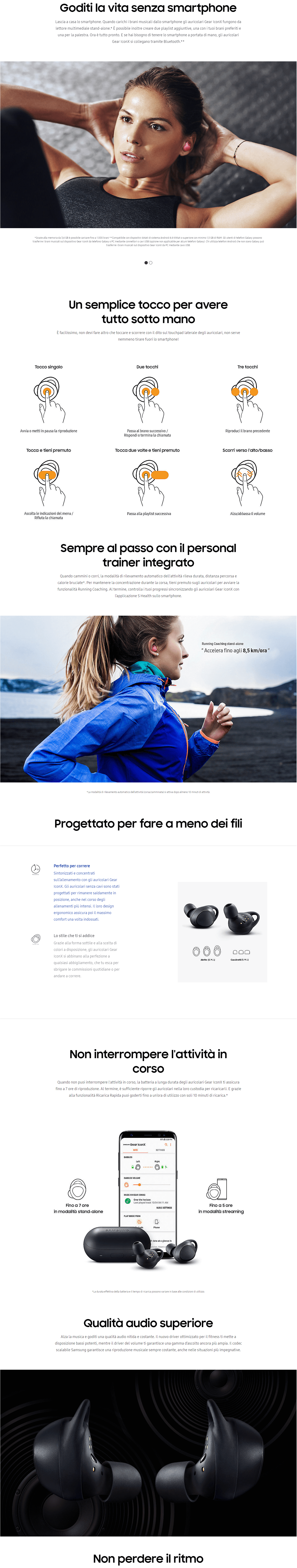 Template Samsung Gear IconX (2018) Nero