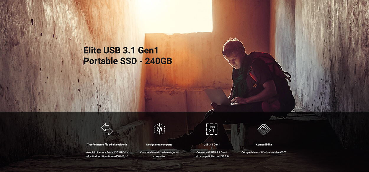 Template PNY Elite 240 GB SSD Nero Tascabili Compatibili con Windows Apple Android