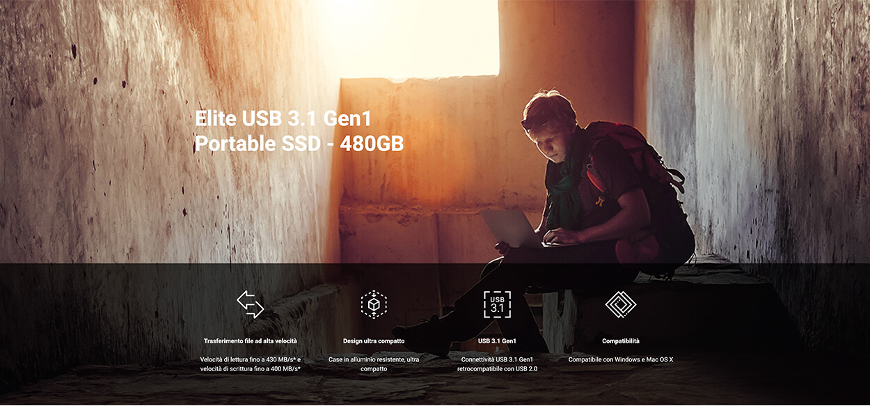 Template PNY Elite 480GB SSD Nero Tascabili Compatibili con Windows Apple Android