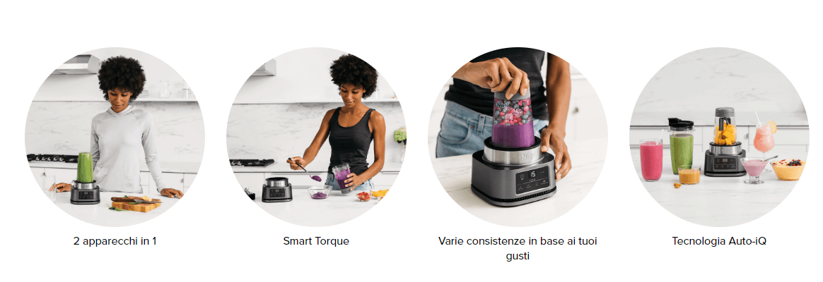 Template Ninja Foodi Frullatore Power Nutri 2 in 1, 1100 W, tazza 700 ml e ciotola 400 ml con paddle di potenza, per frullati, creme dense e bibite ghiacciate