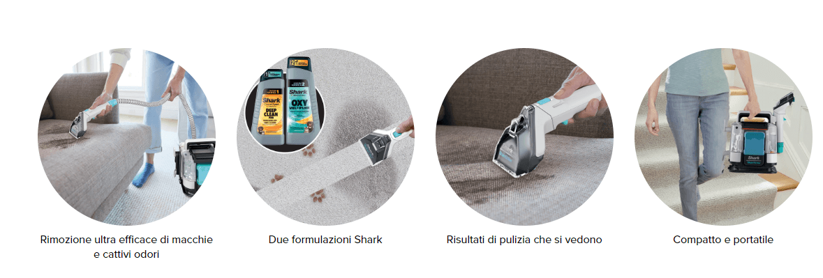 Template Shark STYLE iQ PX200EUT macchina per pulire il tappeto Portatile Profondo/interinale Bianco