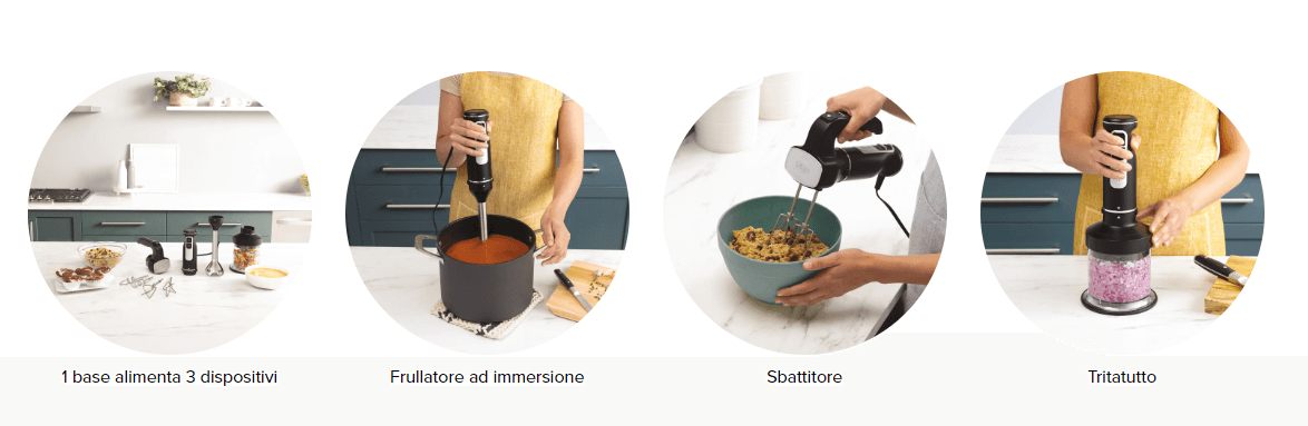 Template Ninja Foodi Frullatore a immersione 3 in 1, 850 W, tritatutto ad avvio graduale, 2 velocità per frullare e 5 velocità di miscelazione per tagliare