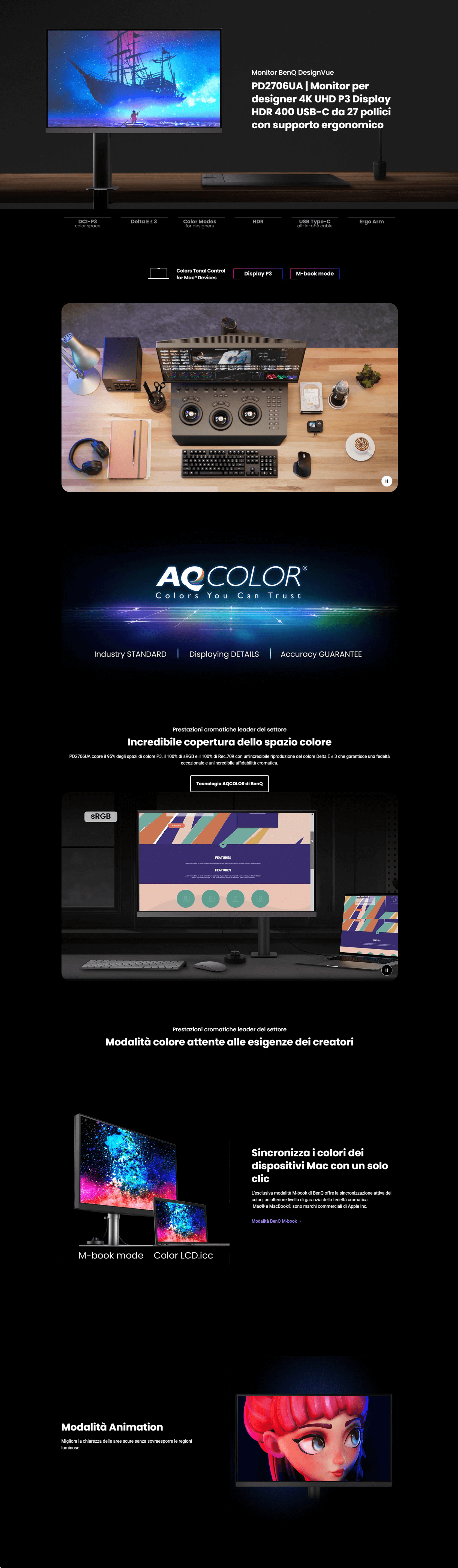 Template Benq DesignVue PD2706UA Monitor per designer 4K UHD P3 27