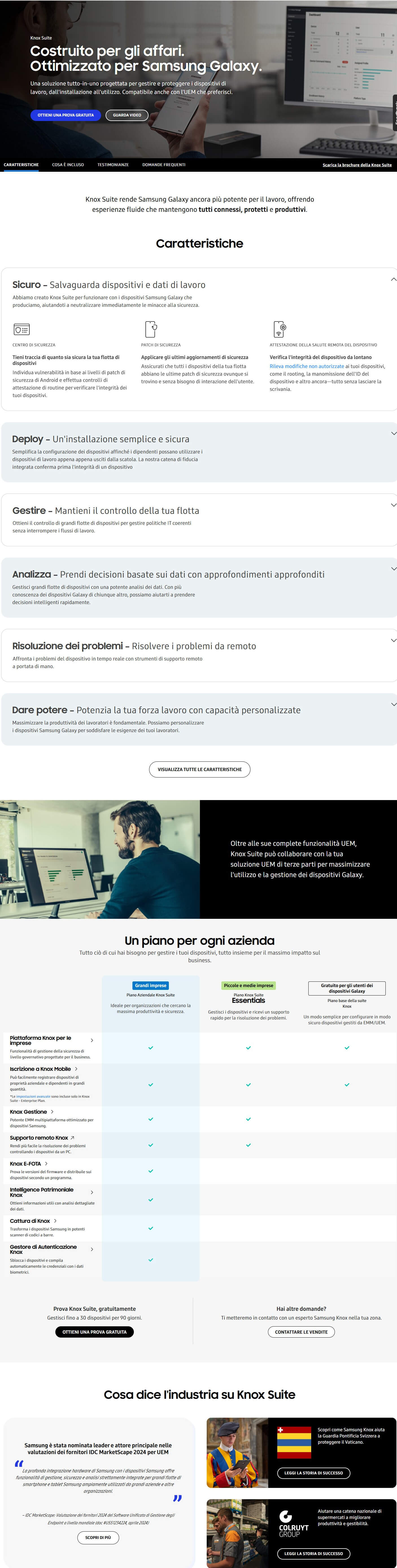 Template Samsung KNOX SUITE - ENTERPRISE PLAN 2 anni