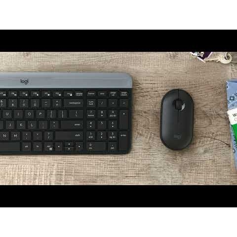 Kit di mouse e tastiera wireless ultrasottili MK470 - Italian