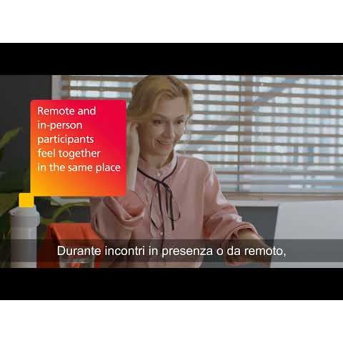 RICOH 360 Meeting Hub | Telecamera 360°, microfono e altoparlante tutto in uno per meeting ibridi